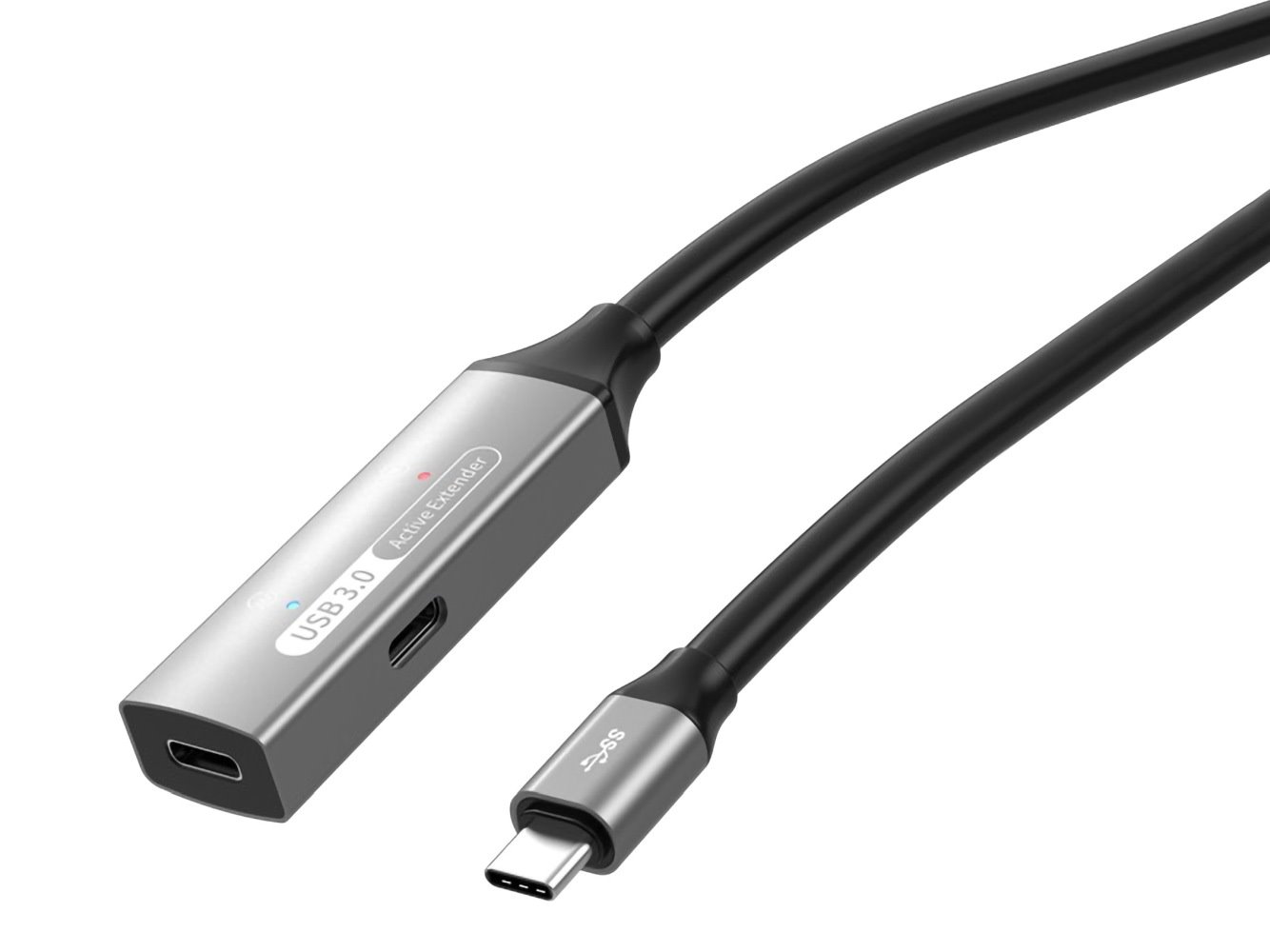 PremiumCord USB-C opakovací a predlžovací kábel samec - samica, 5Gbps, hliník 15 m