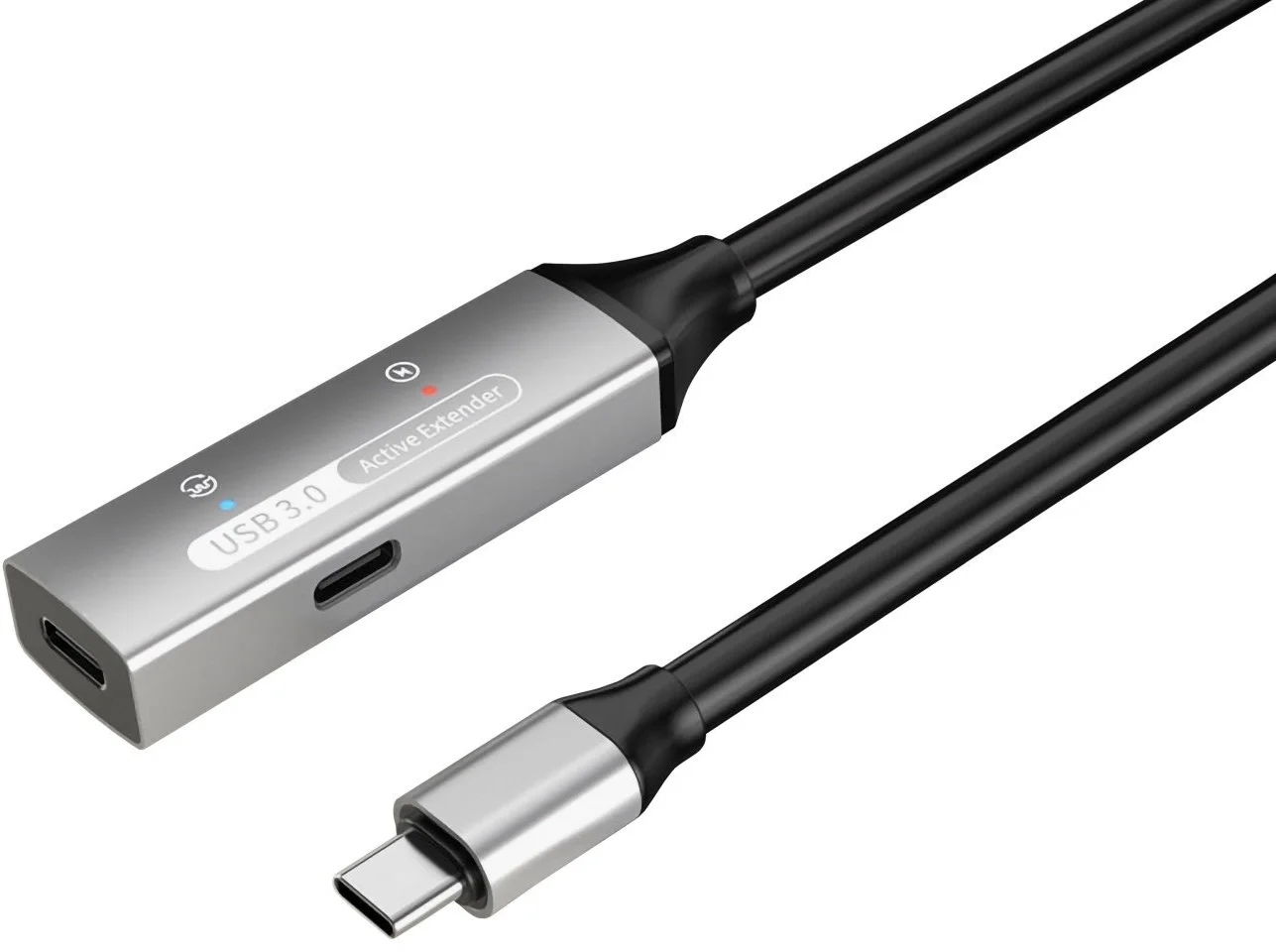 PremiumCord USB-C opakovací a predlžovací kábel samec - samica, 5Gbps, hliník 15 m