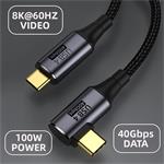 PremiumCord USB4 Gen 3x2 40Gbps 8K 60Hz 240W kábel Thunderbolt 3 0,8 m