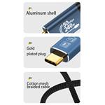 PremiumCord USB4 verzia 2.0 80Gbps 16K 60Hz 240W kábel Thunderbolt 3 a 4 0,8 m