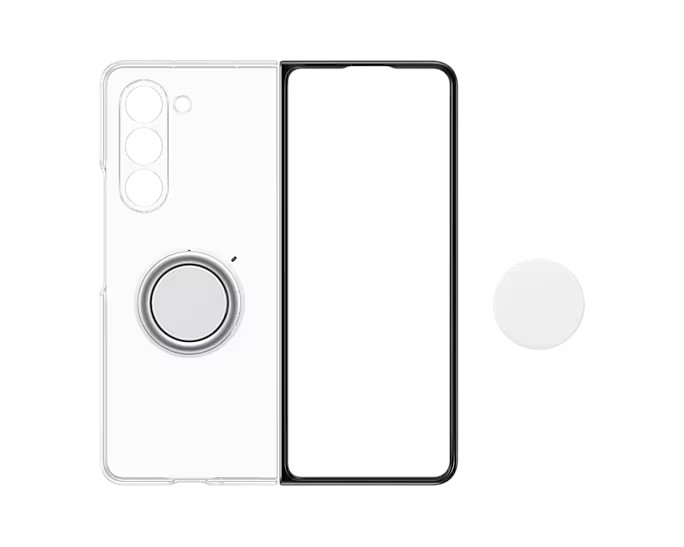 Priehľadný kryt Samsung s odnímateľným držiakom na príslušenstvo pre Galaxy Z Fold5 Transparent
