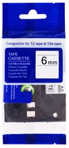PRINTLINE kompatibilný páska s Brother TZE-FX211, 6mm, čierna tlač/biela podklad, flexibilný PLTB69