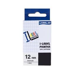 PRINTLINE kompatibilný páska s Casio XR-12WE1 12mm, 8m, čierna tlač/biela podklad PLTC04