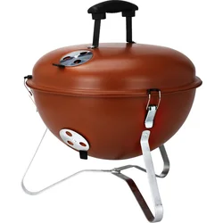 PROGARDEN Přenosný gril na dřevěné uhlí s víkem 37 cm cihlová 