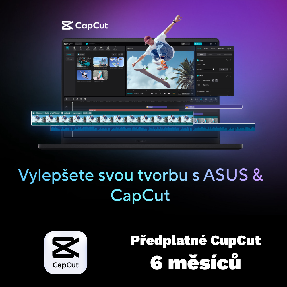 PROMO ASUS CapCut na 6 měsíců