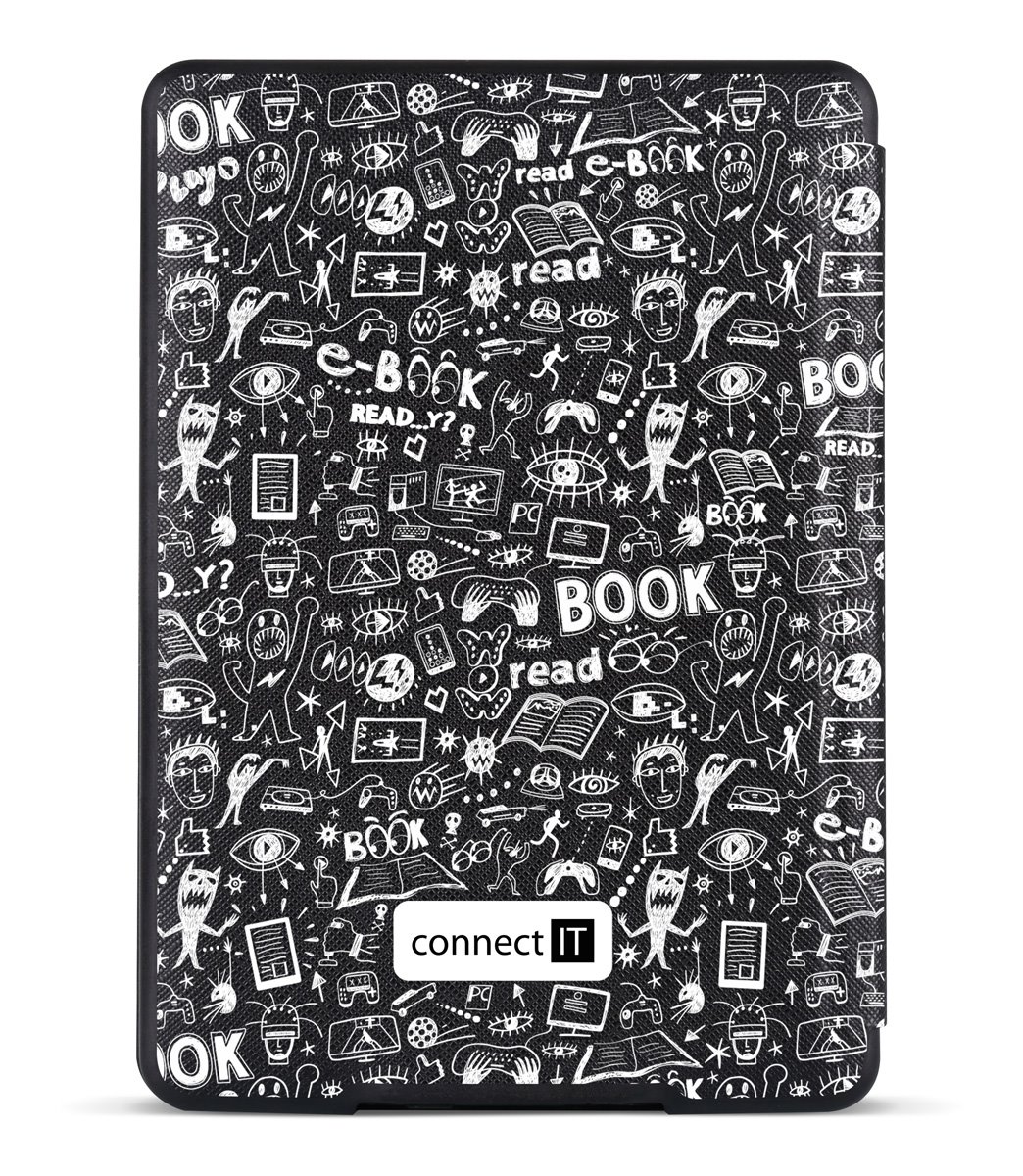 Puzdro Connect IT Doodle pre Amazon Kindle Paperwhite 4 (2018), čierne