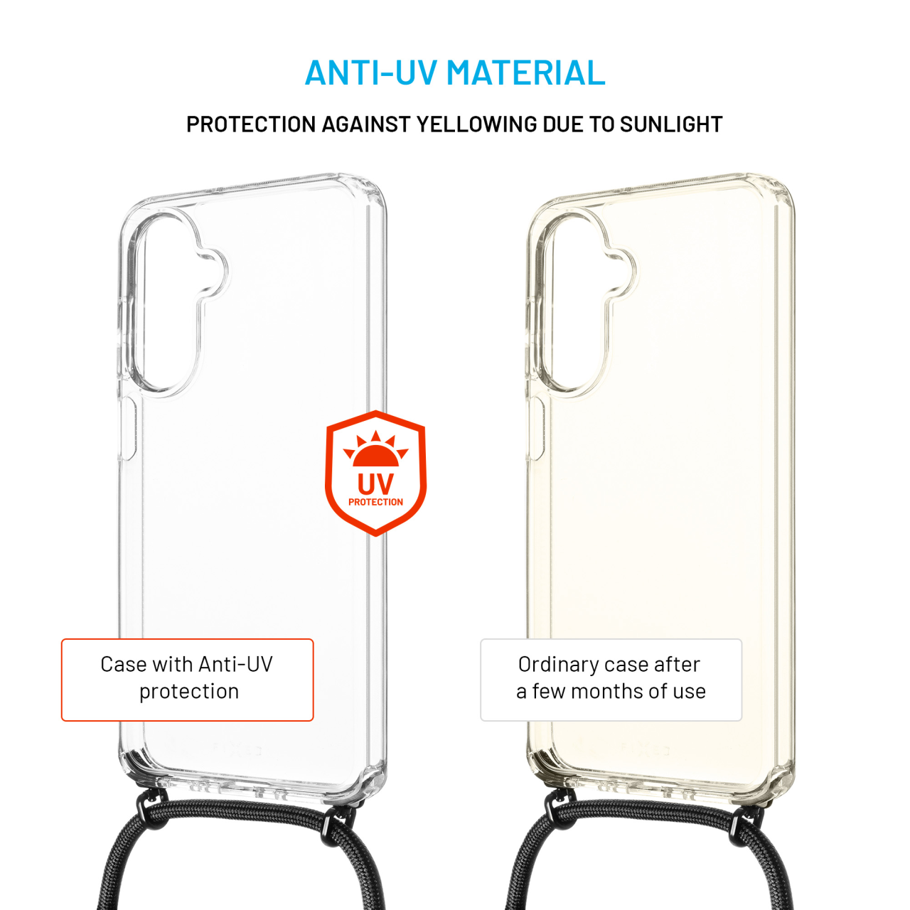 Puzdro FIXED Pure Neck s čiernou šnúrkou pre Samsung Galaxy A26 5G
