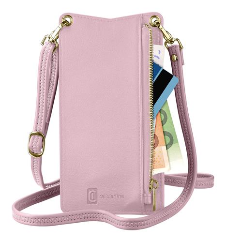 Puzdro na krk Cellularline Mini Bag pre mobilné telefóny, ružové MINIBAGP