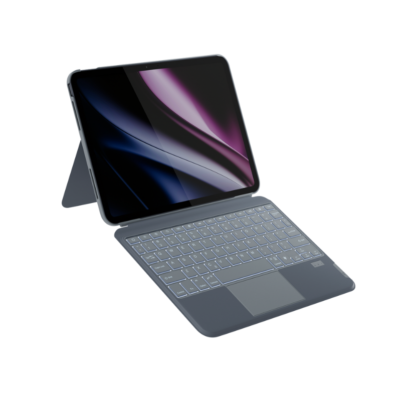 Puzdro s podsvietenou klávesnicou Epico pre Apple iPad Pro 11" (M4) - ČIERNE - sivé