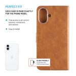 Puzdro typu kniha FIXED Opus pre Apple iPhone 16 Plus, hnedé