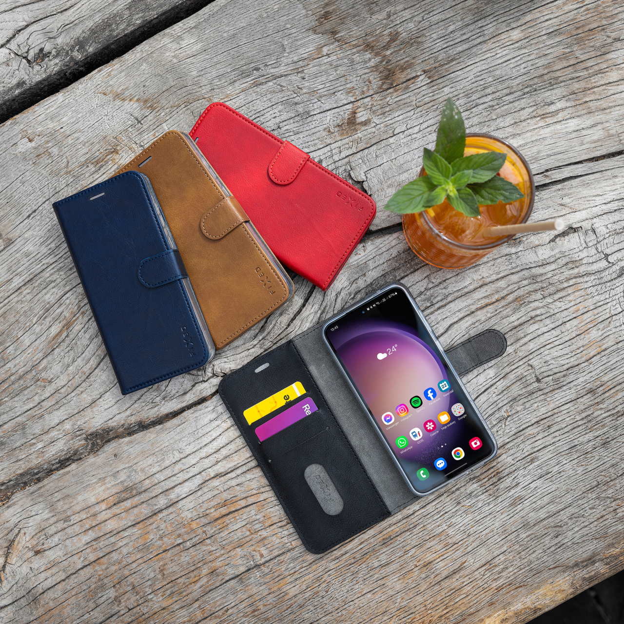 Puzdro typu kniha FIXED Opus pre Motorola Edge 50 5G, čierne