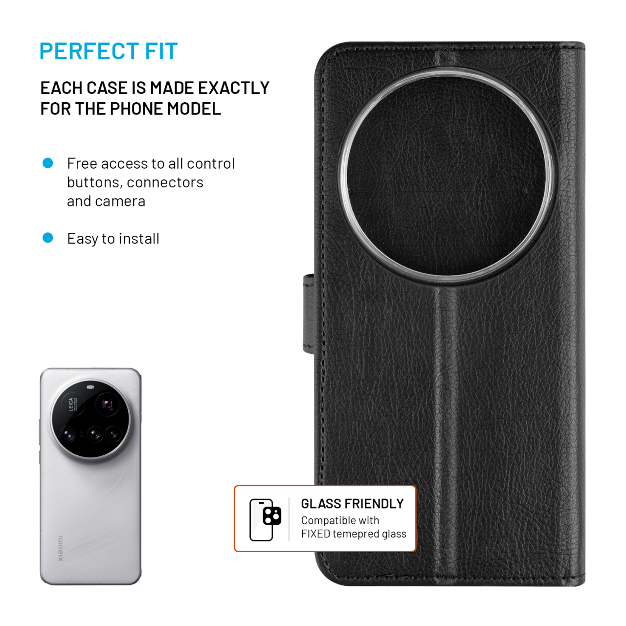 Puzdro typu kniha FIXED Opus pre Xiaomi 15 Ultra, čierne