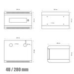 RACK DATACOM 10" nástenný rack 4U/280 mm (sklo) čierny