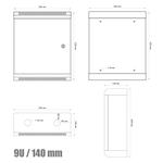RACK DATACOM 10" nástenný rack 9U/140 mm (plech) sivý