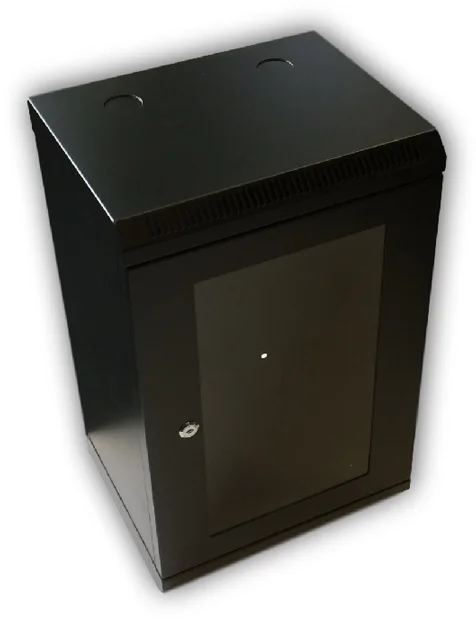 RACK DATACOM 10" nástenný rack 9U/280 mm (sklo) čierny