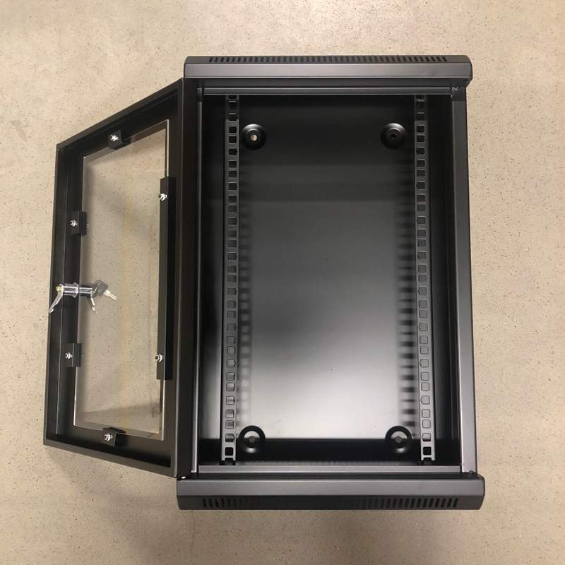 RACK DATACOM 10" nástěnný rozvaděč 12U/140 mm (sklo) černý