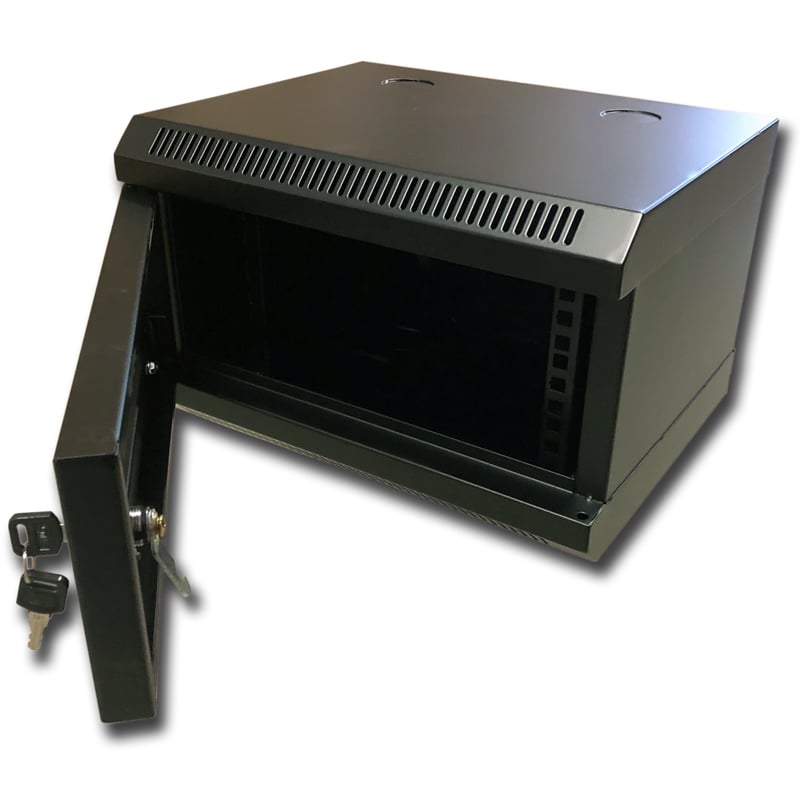 RACK DATACOM 10" nástěnný rozvaděč 4U/280 mm (sklo) černý