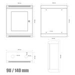 RACK DATACOM 10" nástěnný rozvaděč 9U/140 mm (sklo) černý