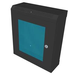 RACK DATACOM 10" nástěnný rozvaděč 9U/140 mm (sklo) černý