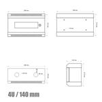 RACK DATACOM 10" nástenný rozvádzač 4U/140 mm 7020