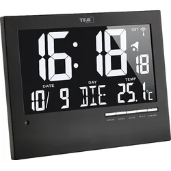 Rádiom riadené nástenné hodiny TFA s češtinou a automatickým podsvietením - 60.4508