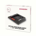 Rám AXAGON RSS-CD09 pre 2,5" SSD/HDD pre slot DVD, 9,5 mm, LED, hliník