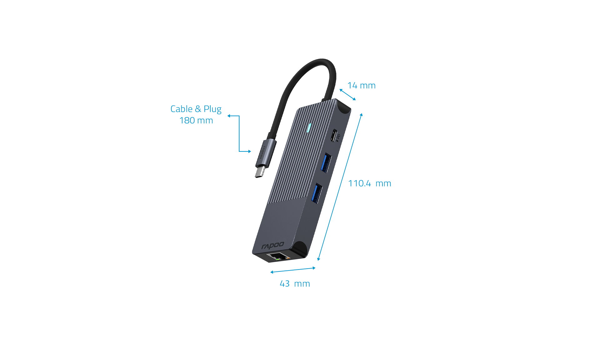 Rapoo UCM-2004 8-in-1 USB-C Multiport Adapter