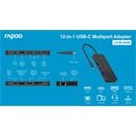 Rapoo UCM-2006 12-in-1 multiportový adaptér USB-C