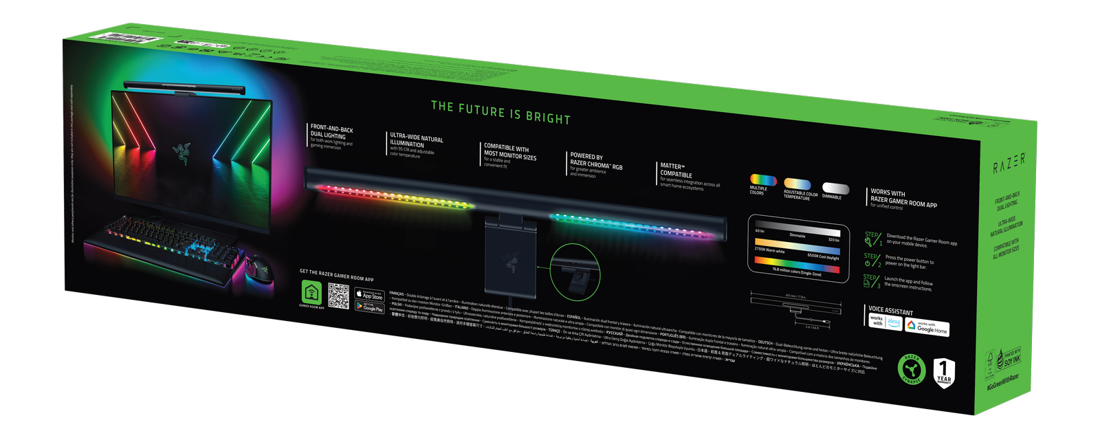 Razer Aether, svetlo monitora