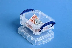 Really Useful Box, plastový, s víkem, 0,07 l, průhledný