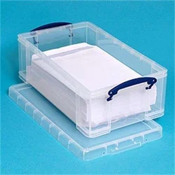 Really Useful Box, plastový, s víkem, 12 l, průhledný