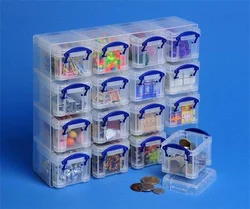 Really Useful Box, plastový, s víkem, 16x 0,14l, transparentní