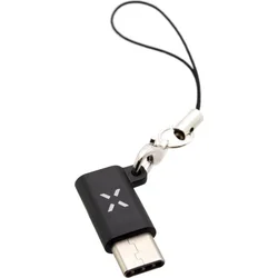 Redukce FIXED Link pro nabíjení a datový přenos z microUSB na USB-C, černá