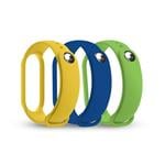 Rhinotech remienok pre Xiaomi Mi Band 7, (3-pack), tmavomodrá / žltá / zelená