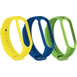 Rhinotech řemínek pro Xiaomi Mi Band 7, (3-pack), tmavě modrá / žlutá / zelená
