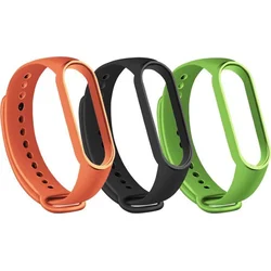 RhinoTech řemínky pro Xiaomi Mi Band 6 (3-pack černá, oranžová, zelená)