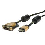 Roline DVI kabel DVI-D 24+1pol. zástrčka, zástrčka HDMI-A 1.50 m