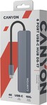 Rozbočovač CANYON DS-17 6v1 4k USB-C sivý