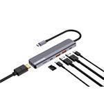 Rozbočovač CANYON DS-17 6v1 4k USB-C sivý
