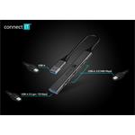 Rozbočovač Connect IT USB-A, (1xUSB-A 3.0, 3xUSB-A 2.0), externý, antracitová