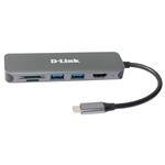Rozbočovač D-Link 6 v 1 USB-C s HDMI/čítačkou kariet/prívodom napájania