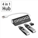 Rozbočovač USB Hama, 4 porty, USB 2.0, čierny