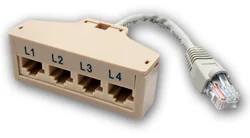Rozčtverka UTP CAT3 4xRJ45 (8p2c-1M/4F)