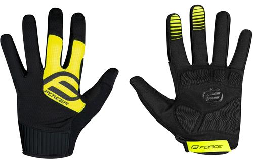 Rukavice FORCE MTB POWER, čierno-fluo veľkosť M