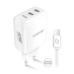 Rychlá nabíječka ALIGATOR, PD 40W, 2xUSB-C, USB-C/USB-C kabel, bílá