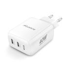 Rýchlonabíjačka ALIGATOR, PD 40W 2xUSB-C, biela