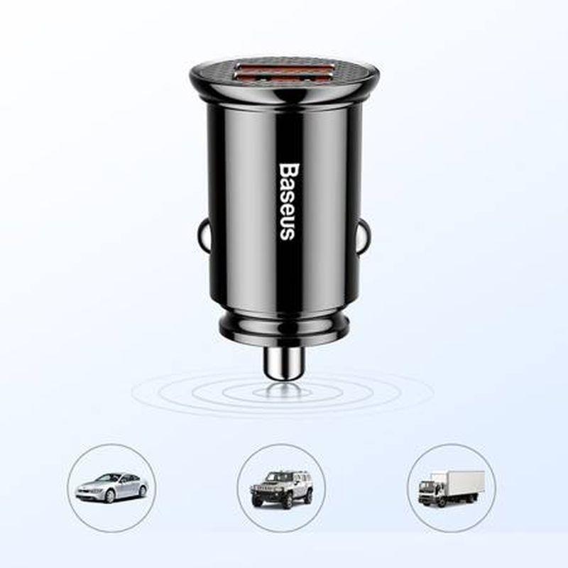 Rychlonabíječka do auta Baseus 2xUSB QC3.0 30W černá