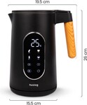 Rýchlovarná kanvica Huslog 1,7 l, nerezová, čierna