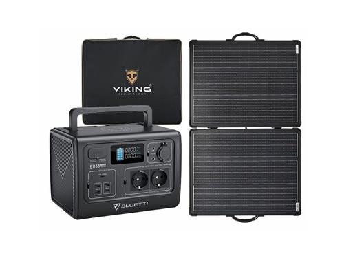 Sada batériového generátora BLUETTI EB55 a solárneho panelu Viking LVP120