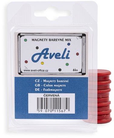 Sada magnetov Aveli, 4ks, červená